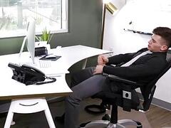 Rubbing Dick in the Office Caught by Boss