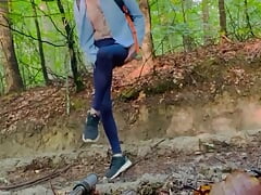 PANTYHOSE AND LEGGINGS (XS) IN FOREST STRIP