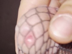 Night ambling in stockings close road nubile man showcase no trousers