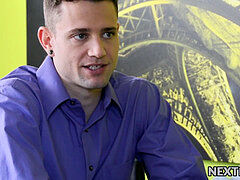 homo chief jacks his cock and fucks his employee on his desk