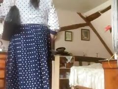 In vintage Sunday dress
