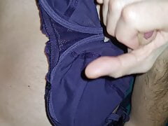 Jerking off and cum shot on my wifes new bra its aproved