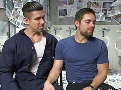 Bound sub flogged by masturbating dominant