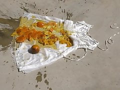 crushing fruits on white 3 dress