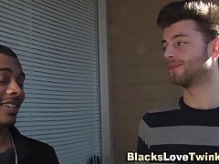 Horny twink gets interracial anal