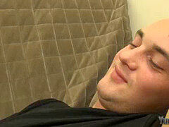 Kinky queer guy sucking trouser snake