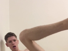 Lad plying his cock-squeezing fuck hole