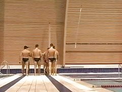hunks have sex at swimming pool