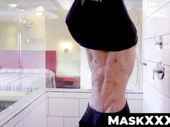 MaskXXX.com - Brad's muscular physique on full display during masturbation