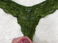 Cumshot on cute little thong
