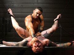 Hung tattooed lad finds himself in a place with a master