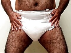 WEARING BEAUTIFUL WHITE DIAPER...