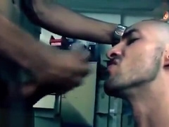 Two French men fucking in a warehouse