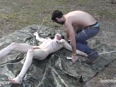 Gay outside, domination & submission, outdoors