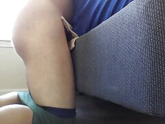 Chubby hairy guy humps mattress and cums after 3 weeks of abstinence