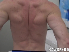 Stunning jockstrap young gay solo jerking off his huge cock