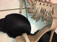 Gfs Steve Madden stilettos and 34D hooter-sling smashed & nutted.