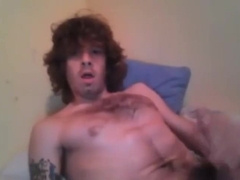 hairy stud shoots his wad