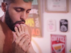 Footjob Fucking Feet And Covering Them In Cum Licking The Cum And Swaping With Alex Disney And Camilo Brown