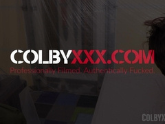 Colby Chambers milks bondaged Mickey Knoxs erect penis