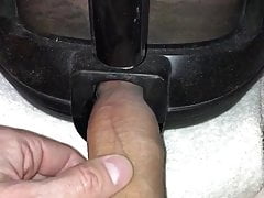 dick cums in the vacuum cleaner!