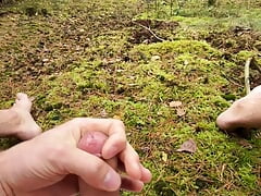 Hot boy outdoor cumshot