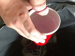 Pissing in a cup so I can drink it