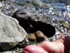 johnholmesjunior in bare beach public solo showcase and jizm slow-mo