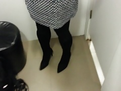 Black Suede Boots with Pantyhose Teaser
