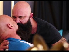 2 wooly Bearded Hunks romping messy - Jason Victor West