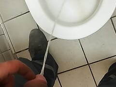 Mascuker Turk Pees in the Office Toilet