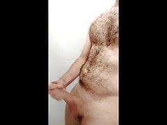 hairy man masturbates