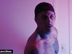 Bo Sinn shoves his long cock down Manuel Skye's throat