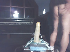 JoeyD LateNIGHTOutdoor spreading anal DILDO White Boy