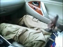 big black cock stroking in car