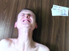 Skinny guy begging for hot cum after POV anal