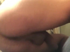 Penetrating my Large Ebony Faux-Cock trio