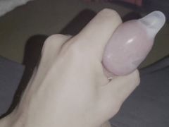 Cum in Condom, Jerking off in a Bed