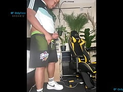 Mixed Asian Jock Jacking off Big Dick in See-Through Shorts Until Cum