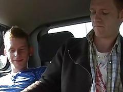 Picked up twinks drive around while having rough threesome