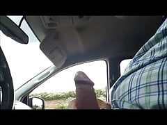 The truck driver looks at my hard cocks