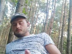 Playing with my dick in forest