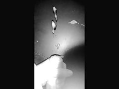 Black and White Cumshot on Desk