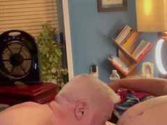 Grandpa sucks a chub