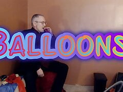 Balloonbanger 60) Slow Fun w Med Sized Balloon-Jerk Cum Pop