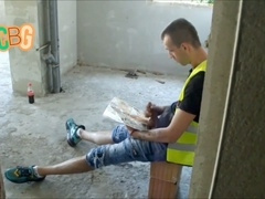 Big dick solo, cum in public, gay movie