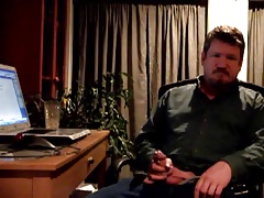 Verbal daddy bear stroking his cock