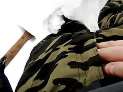 my hot cock in the snow