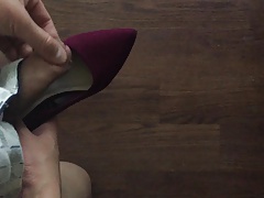 Cum in Asian Wife's High Heels