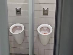 piss play and cum at public restroom